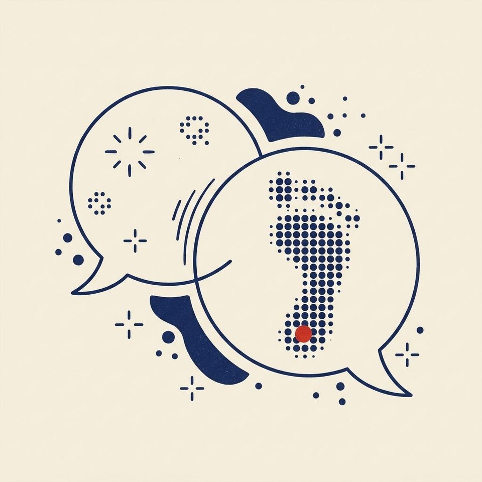 Illustration of AI search answerability with footprint citation in conversation